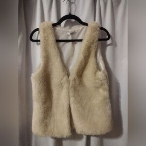 Cream Faux Fur Vest